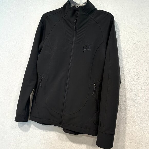 The North Face Womens Jacket Full Zip Charcoal Gray Soft Shell GLU Logo Size Med - Picture 4 of 9